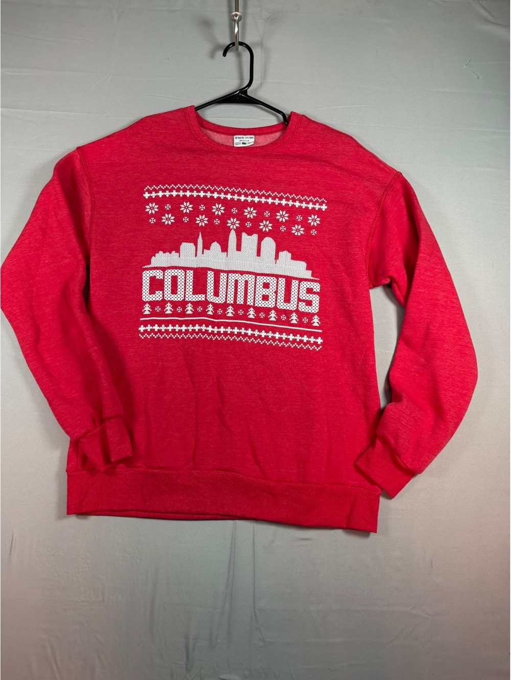 Where I’m From Columbus Holiday Sky Crew Red Sweatshirt